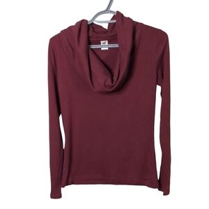Peruvian Connection Pima Cowl Neck Wine Long Sleeve Size‎ Small